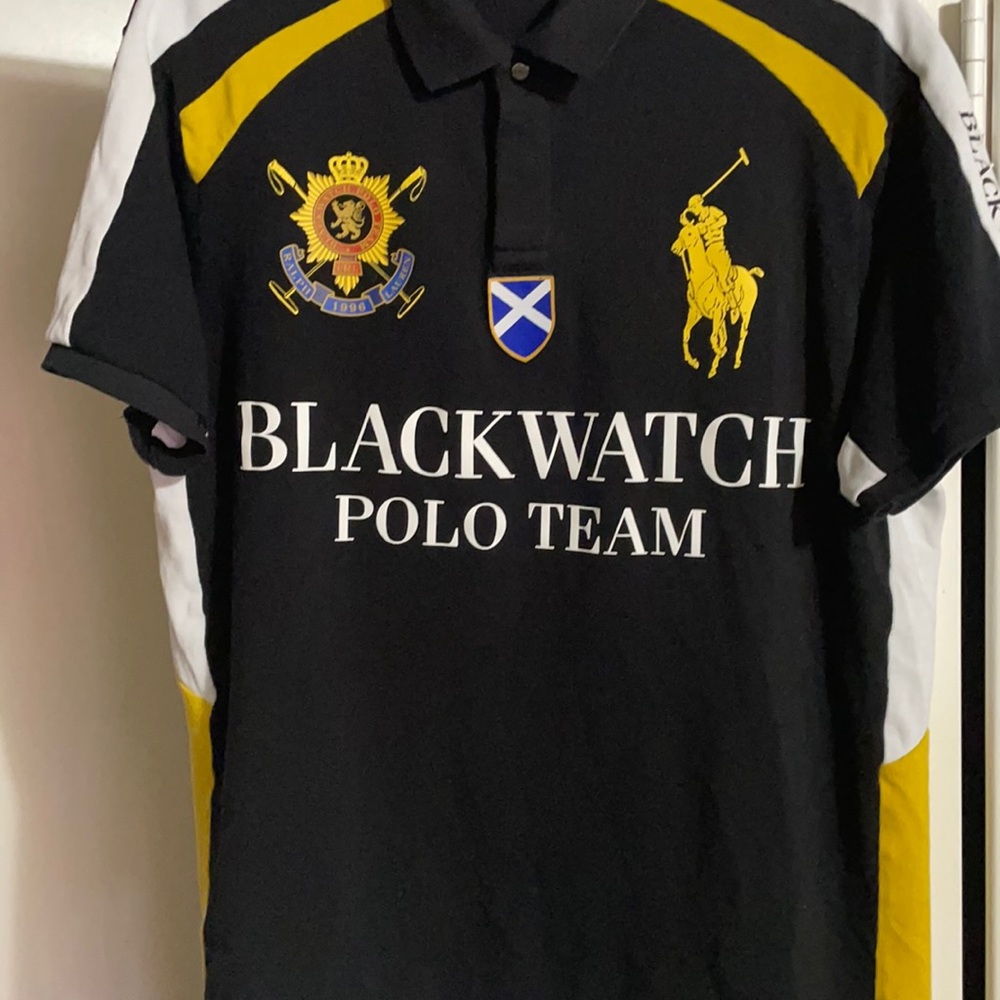 Authentic Black watch team black polo